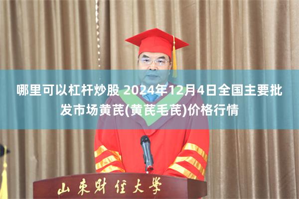 哪里可以杠杆炒股 2024年12月4日全国主要批发市场黄芪(黄芪毛芪)价格行情